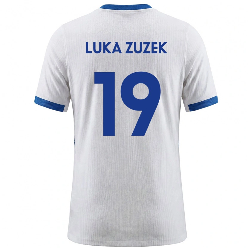 Danxen Kvinnor Slovenien Zan Luka Zuzek #19 Vit Blå Hemmatröja Matchtröjor 26-28 Tröjor T-Tröja