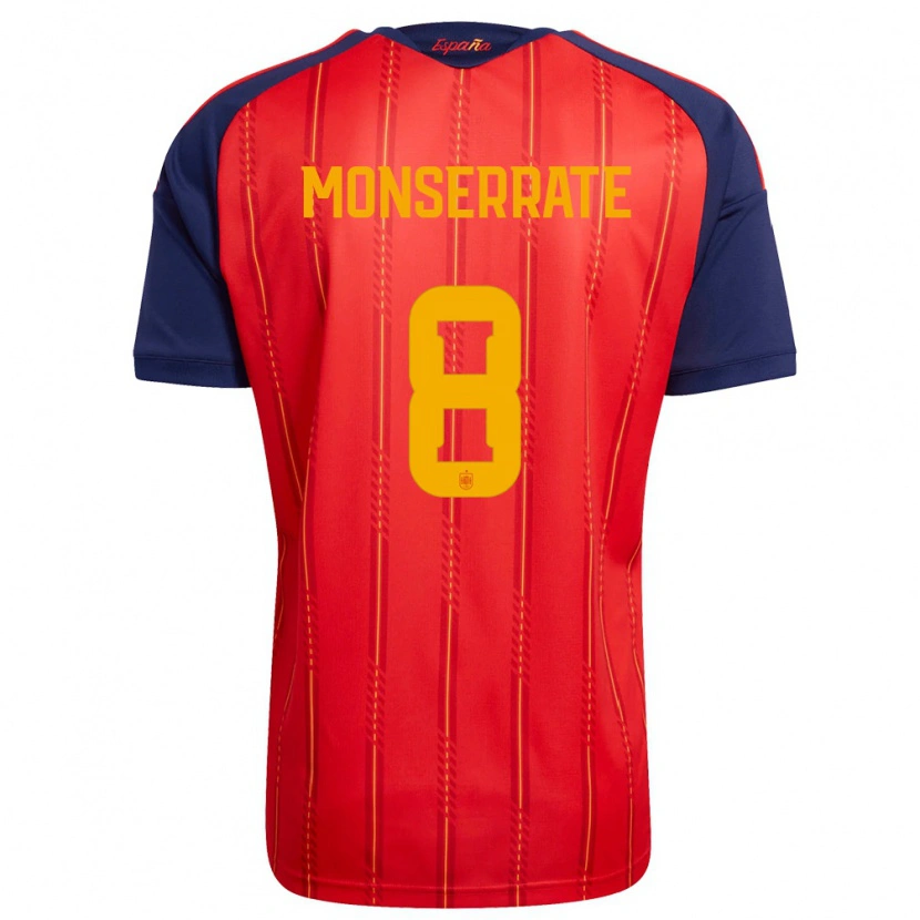 Danxen Kvinnor Spanien Jano Monserrate #8 Röd Marin Gul Hemmatröja Matchtröjor 26-28 Tröjor T-Tröja