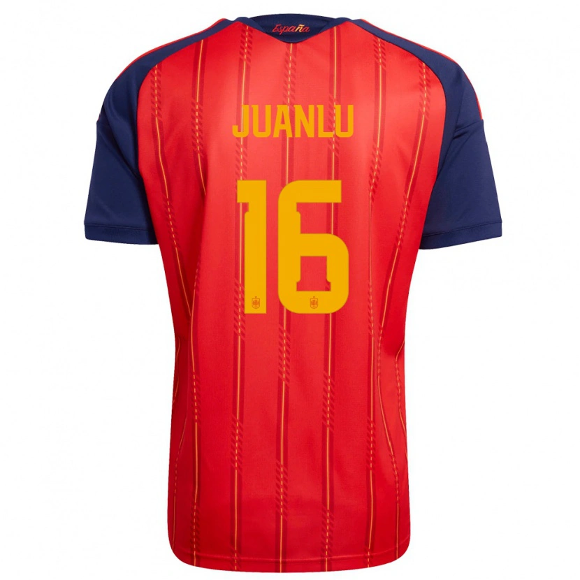 Danxen Kvinnor Spanien Juanlu Sánchez #16 Röd Marin Gul Hemmatröja Matchtröjor 26-28 Tröjor T-Tröja