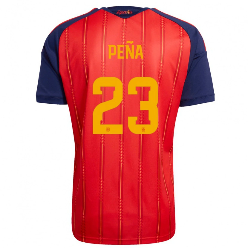Danxen Kvinnor Spanien Pablo Peña #23 Röd Marin Gul Hemmatröja Matchtröjor 26-28 Tröjor T-Tröja