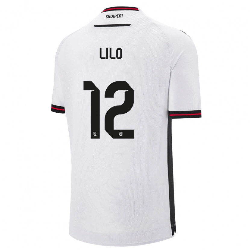 Danxen Kvinnor Albanien Klidman Lilo #12 Vit Svart Bortatröja Matchtröjor 26-28 Tröjor T-Tröja