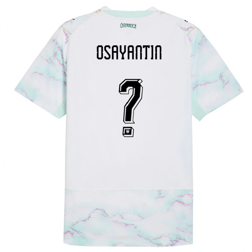 Danxen Kvinnor Österrike Richmond Osayantin #0 Vit Grön Guld Bortatröja Matchtröjor 26-28 Tröjor T-Tröja