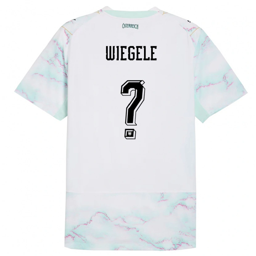 Danxen Kvinnor Österrike Florian Wiegele #0 Vit Grön Guld Bortatröja Matchtröjor 26-28 Tröjor T-Tröja