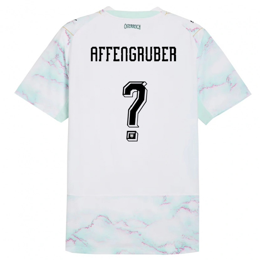 Danxen Kvinnor Österrike David Affengruber #0 Vit Grön Guld Bortatröja Matchtröjor 26-28 Tröjor T-Tröja