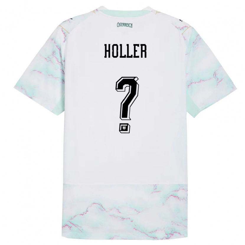 Danxen Kvinnor Österrike Julian Höller #0 Vit Grön Guld Bortatröja Matchtröjor 26-28 Tröjor T-Tröja