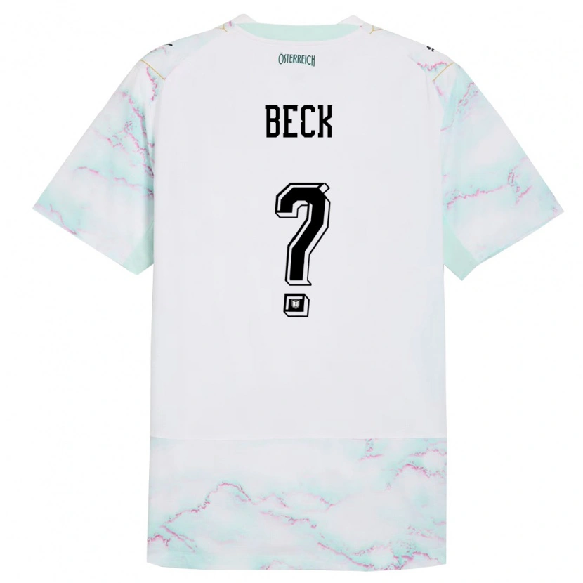 Danxen Kvinnor Österrike Dominik Beck #0 Vit Grön Guld Bortatröja Matchtröjor 26-28 Tröjor T-Tröja