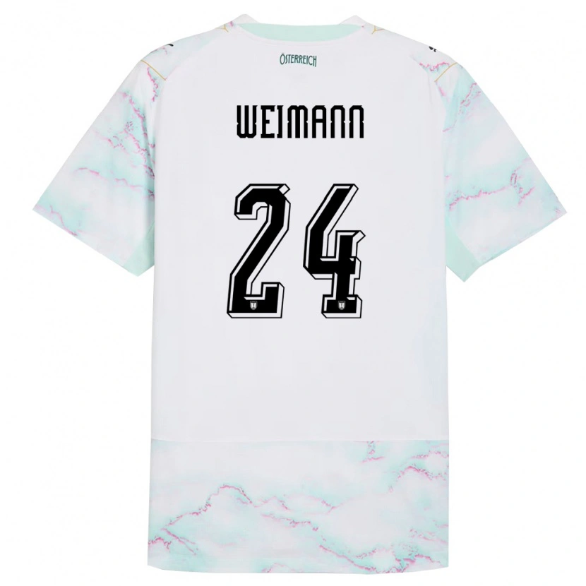 Danxen Kvinnor Österrike Andreas Weimann #24 Vit Grön Guld Bortatröja Matchtröjor 26-28 Tröjor T-Tröja