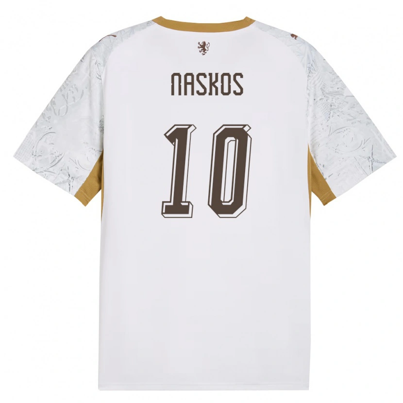 Danxen Kvinnor Tjeckien Marek Naskos #10 Off-White Guld Grå Bortatröja Matchtröjor 26-28 Tröjor T-Tröja