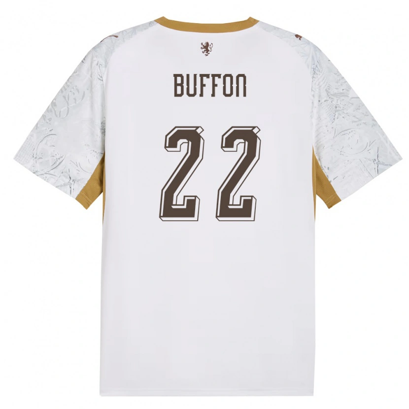 Danxen Kvinnor Tjeckien Louis Buffon #22 Off-White Guld Grå Bortatröja Matchtröjor 26-28 Tröjor T-Tröja