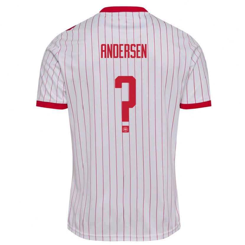 Danxen Kvinnor Danmark Frej Elkjær #0 Vit Röd Bortatröja Matchtröjor 26-28 Tröjor T-Tröja