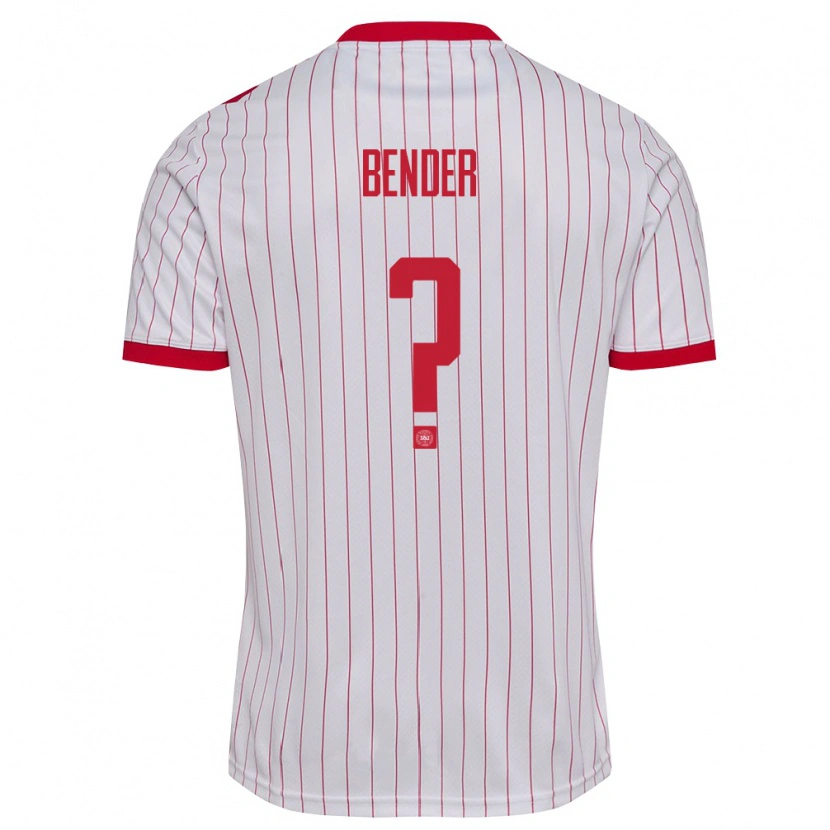 Danxen Kvinnor Danmark Viktor Bender #0 Vit Röd Bortatröja Matchtröjor 26-28 Tröjor T-Tröja