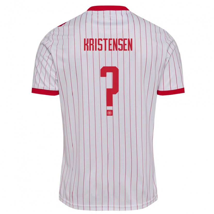 Danxen Kvinnor Danmark Mikkel Kristensen #0 Vit Röd Bortatröja Matchtröjor 26-28 Tröjor T-Tröja