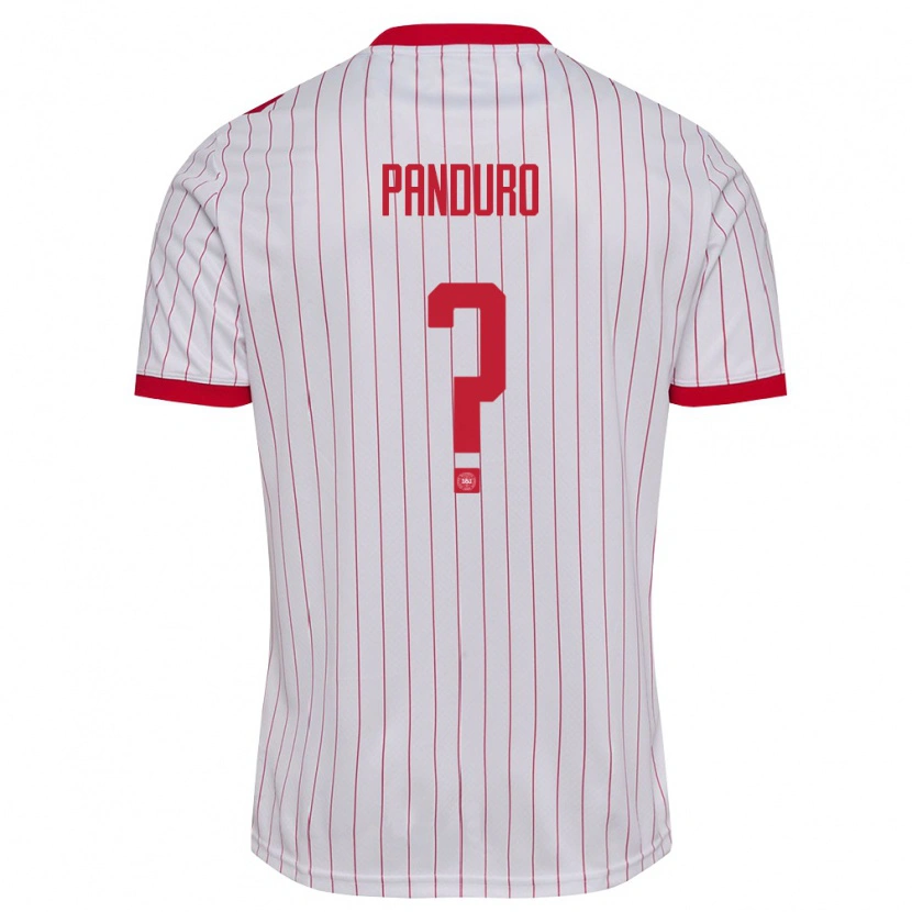 Danxen Kvinnor Danmark Tristan Panduro #0 Vit Röd Bortatröja Matchtröjor 26-28 Tröjor T-Tröja