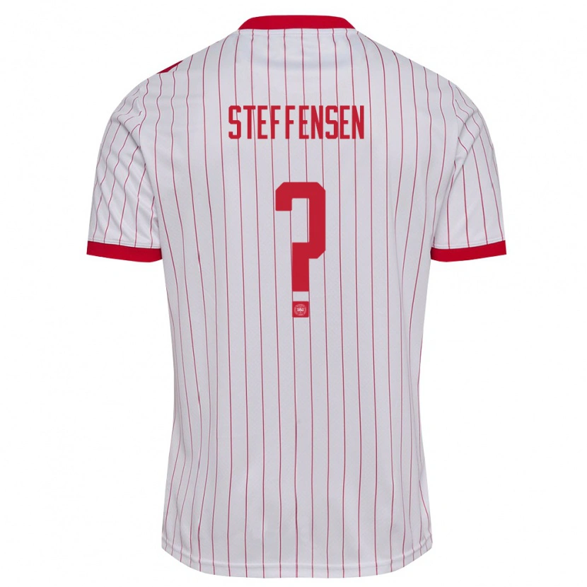 Danxen Kvinnor Danmark Mark Steffensen #0 Vit Röd Bortatröja Matchtröjor 26-28 Tröjor T-Tröja