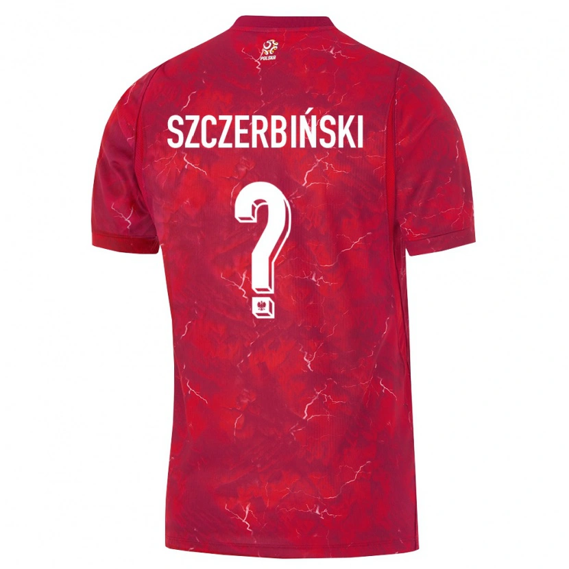 Danxen Kvinnor Polen Martin Szczerbiński #0 Röd Vit Bortatröja Matchtröjor 26-28 Tröjor T-Tröja