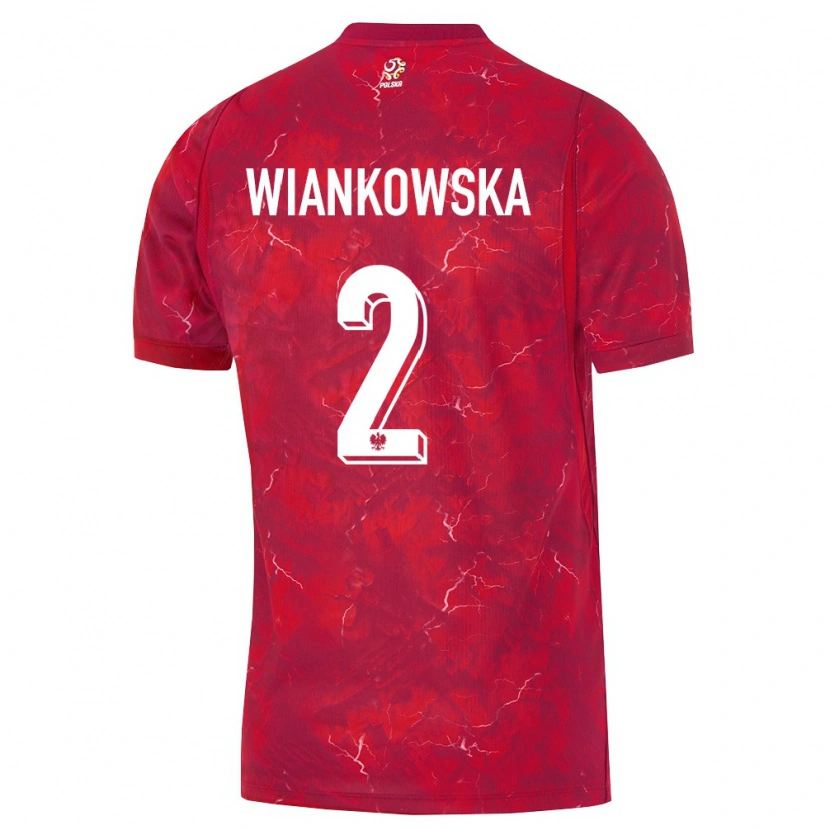 Danxen Kvinnor Polen Martyna Wiankowska #2 Röd Vit Bortatröja Matchtröjor 26-28 Tröjor T-Tröja