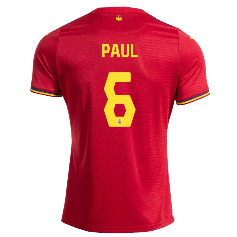 Danxen Kvinnor Rumänien Daniele Paul #6 Röd Marin Gul Bortatröja Matchtröjor 26-28 Tröjor T-Tröja