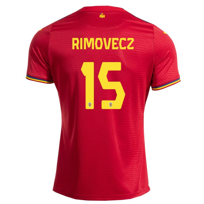 Danxen Kvinnor Rumänien Sergiu Rimovecz #15 Röd Marin Gul Bortatröja Matchtröjor 26-28 Tröjor T-Tröja