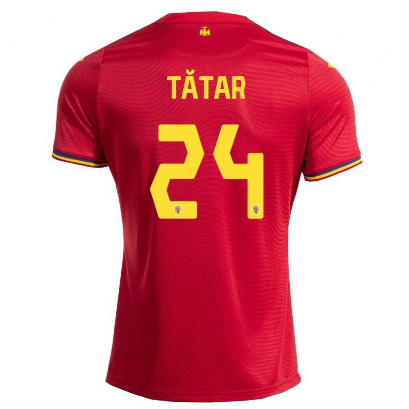 Danxen Kvinnor Rumänien Mădălina Tătar #24 Röd Marin Gul Bortatröja Matchtröjor 26-28 Tröjor T-Tröja