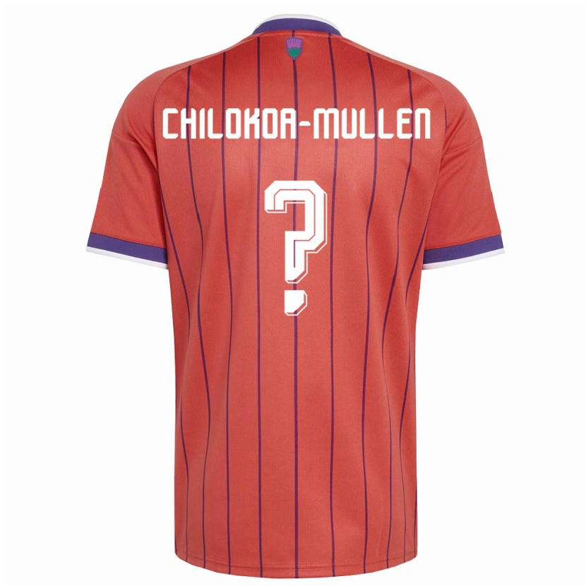 Danxen Kvinnor Skottland Jeremiah Chilokoa-Mullen #0 Orange Lila Bortatröja Matchtröjor 26-28 Tröjor T-Tröja