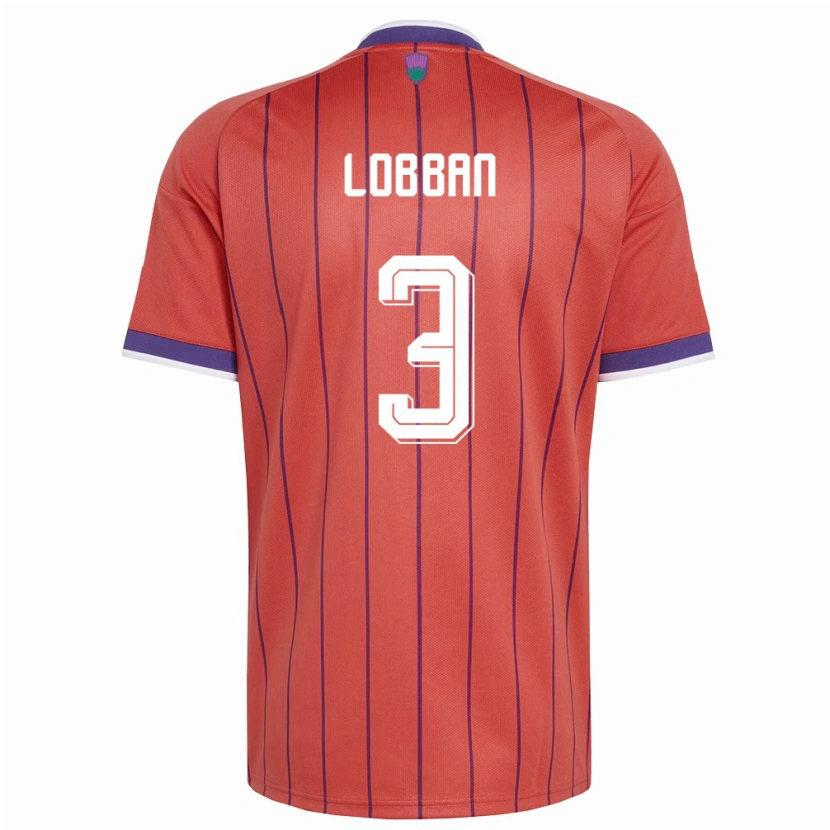 Danxen Kvinnor Skottland Dylan Lobban #3 Orange Lila Bortatröja Matchtröjor 26-28 Tröjor T-Tröja