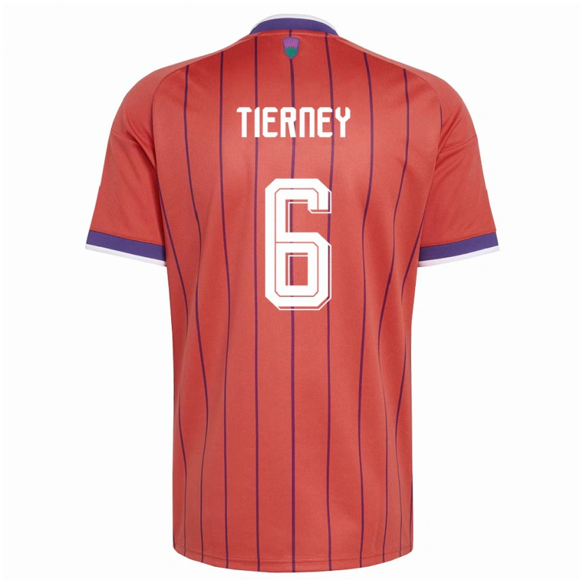 Danxen Kvinnor Skottland Kieran Tierney #6 Orange Lila Bortatröja Matchtröjor 26-28 Tröjor T-Tröja