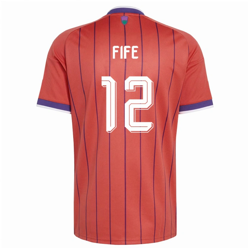 Danxen Kvinnor Skottland Jenna Fife #12 Orange Lila Bortatröja Matchtröjor 26-28 Tröjor T-Tröja