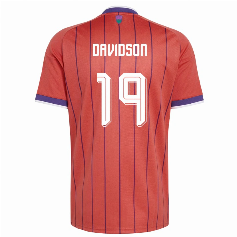 Danxen Kvinnor Skottland Lauren Davidson #19 Orange Lila Bortatröja Matchtröjor 26-28 Tröjor T-Tröja