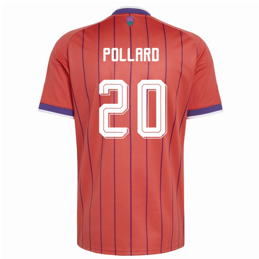 Danxen Kvinnor Skottland Lancelot Pollard #20 Orange Lila Bortatröja Matchtröjor 26-28 Tröjor T-Tröja