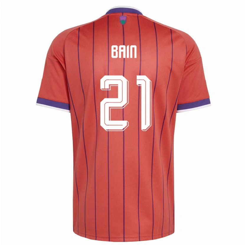 Danxen Kvinnor Skottland Scott Bain #21 Orange Lila Bortatröja Matchtröjor 26-28 Tröjor T-Tröja