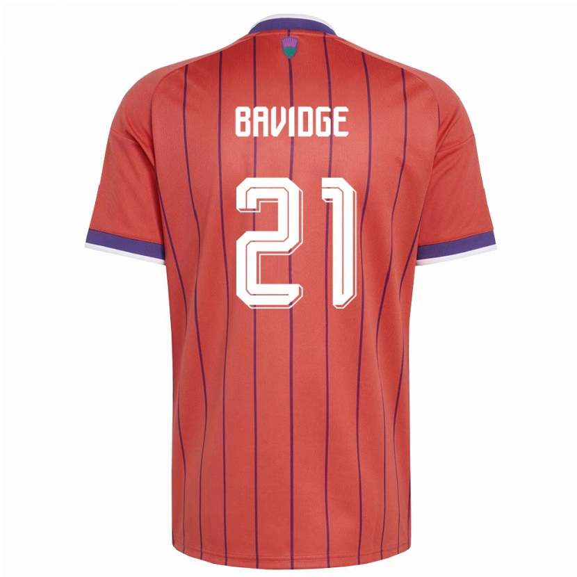 Danxen Kvinnor Skottland Alfie Bavidge #21 Orange Lila Bortatröja Matchtröjor 26-28 Tröjor T-Tröja