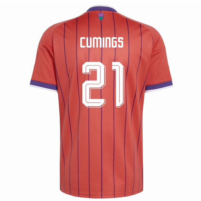 Danxen Kvinnor Skottland Eartha Cumings #21 Orange Lila Bortatröja Matchtröjor 26-28 Tröjor T-Tröja