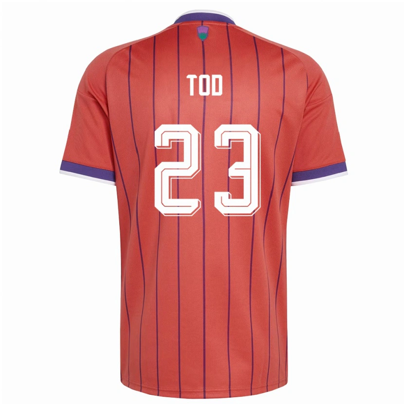 Danxen Kvinnor Skottland Andy Tod #23 Orange Lila Bortatröja Matchtröjor 26-28 Tröjor T-Tröja