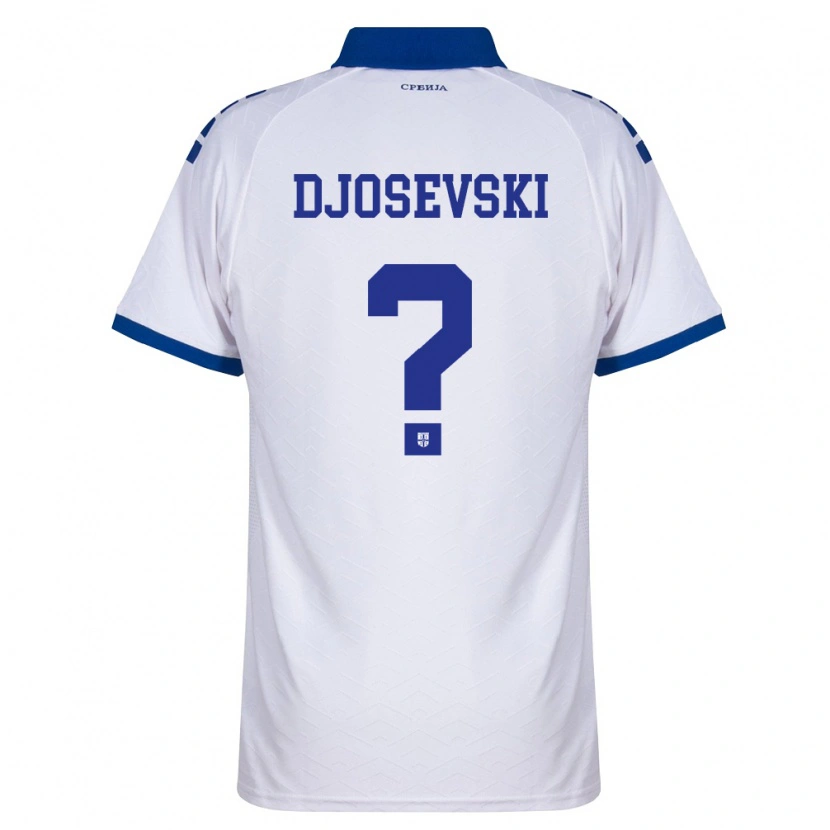 Danxen Kvinnor Serbien Stefan Djosevski #0 Marin Vit Röd Bortatröja Matchtröjor 26-28 Tröjor T-Tröja