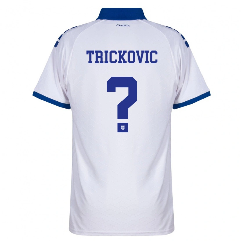 Danxen Kvinnor Serbien Ognjen Trickovic #0 Marin Vit Röd Bortatröja Matchtröjor 26-28 Tröjor T-Tröja