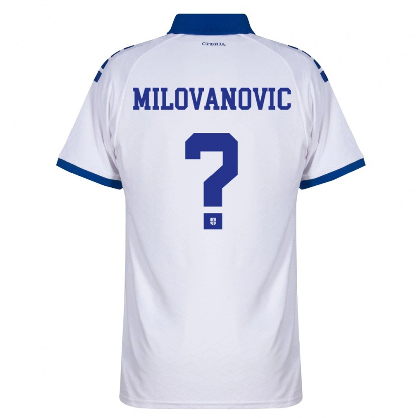 Danxen Kvinnor Serbien David Milovanovic #0 Marin Vit Röd Bortatröja Matchtröjor 26-28 Tröjor T-Tröja