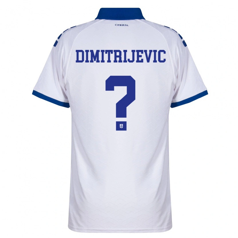 Danxen Kvinnor Serbien Andrej Dimitrijevic #0 Marin Vit Röd Bortatröja Matchtröjor 26-28 Tröjor T-Tröja