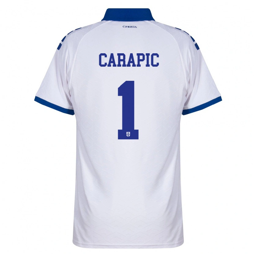 Danxen Kvinnor Serbien Vladan Carapic #1 Marin Vit Röd Bortatröja Matchtröjor 26-28 Tröjor T-Tröja