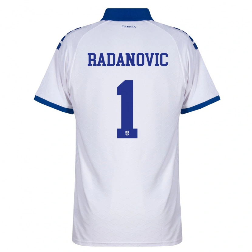 Danxen Kvinnor Serbien Savo Radanovic #1 Marin Vit Röd Bortatröja Matchtröjor 26-28 Tröjor T-Tröja