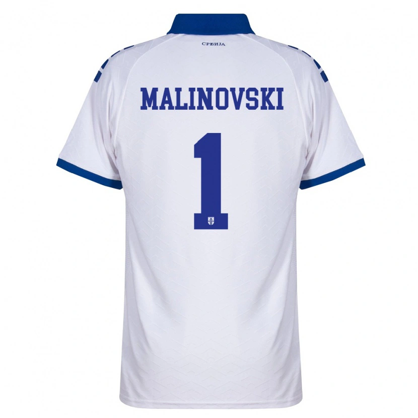 Danxen Kvinnor Serbien Strahinja Malinovski #1 Marin Vit Röd Bortatröja Matchtröjor 26-28 Tröjor T-Tröja