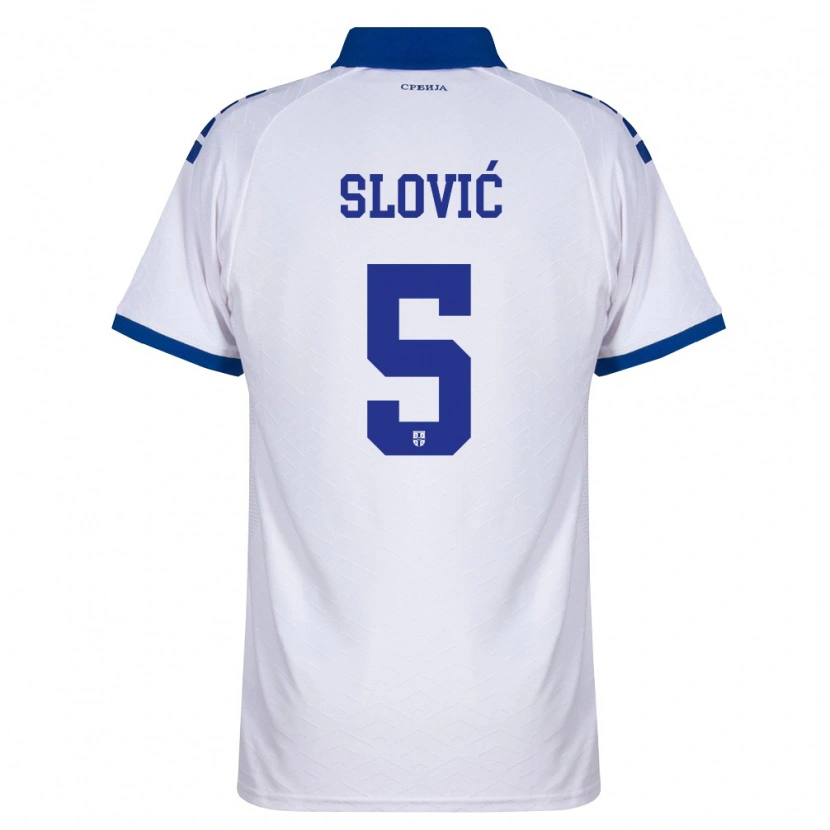 Danxen Kvinnor Serbien Violeta Slovic #5 Marin Vit Röd Bortatröja Matchtröjor 26-28 Tröjor T-Tröja