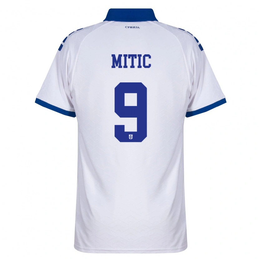 Danxen Kvinnor Serbien Aleksa Mitic #9 Marin Vit Röd Bortatröja Matchtröjor 26-28 Tröjor T-Tröja