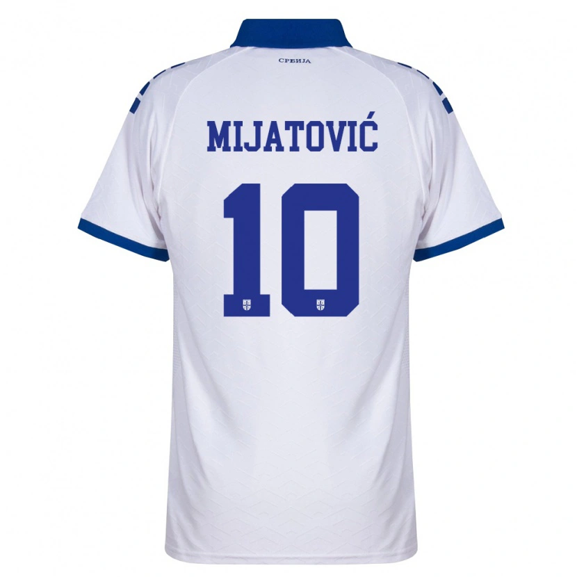 Danxen Kvinnor Serbien Jovan Mijatovic #10 Marin Vit Röd Bortatröja Matchtröjor 26-28 Tröjor T-Tröja