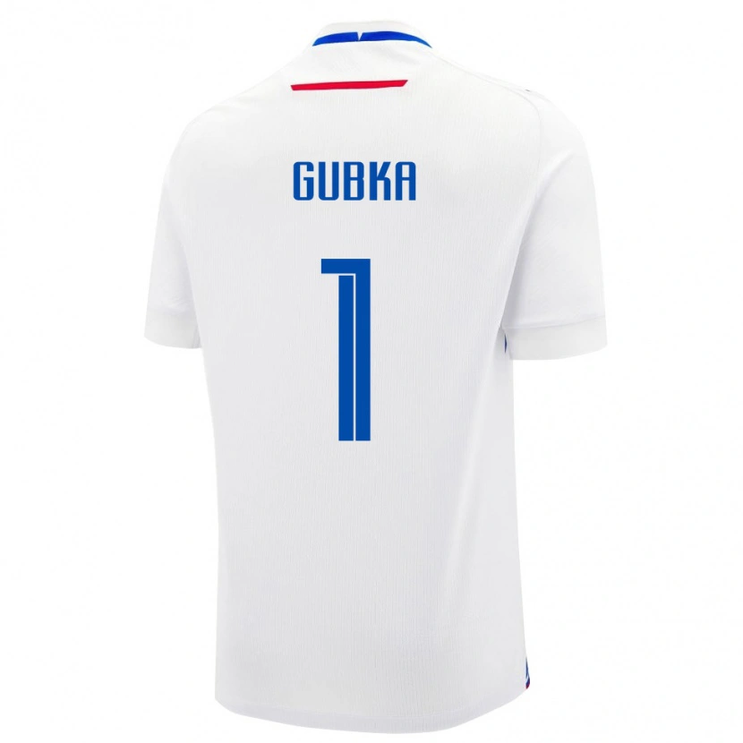 Danxen Kvinnor Slovakien Tomas Gubka #1 Vit Blå Bortatröja Matchtröjor 26-28 Tröjor T-Tröja