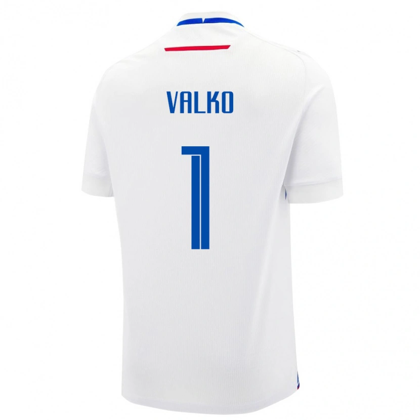Danxen Kvinnor Slovakien Bruno Valko #1 Vit Blå Bortatröja Matchtröjor 26-28 Tröjor T-Tröja