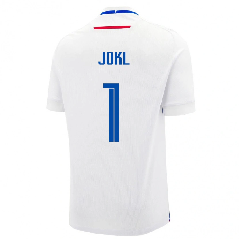 Danxen Kvinnor Slovakien Jakub Jokl #1 Vit Blå Bortatröja Matchtröjor 26-28 Tröjor T-Tröja