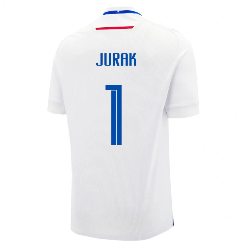 Danxen Kvinnor Slovakien Marek Jurak #1 Vit Blå Bortatröja Matchtröjor 26-28 Tröjor T-Tröja