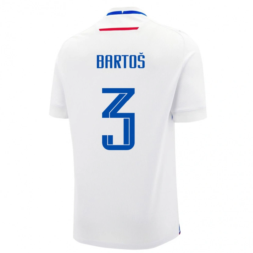 Danxen Kvinnor Slovakien Marek Bartos #3 Vit Blå Bortatröja Matchtröjor 26-28 Tröjor T-Tröja
