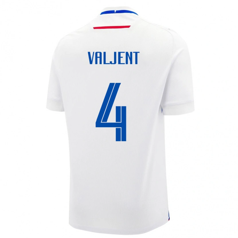 Danxen Kvinnor Slovakien Martin Valjent #4 Vit Blå Bortatröja Matchtröjor 26-28 Tröjor T-Tröja