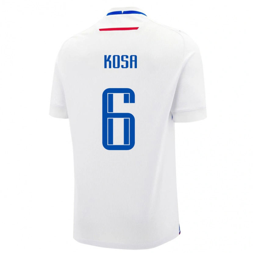 Danxen Kvinnor Slovakien Sebastian Kosa #6 Vit Blå Bortatröja Matchtröjor 26-28 Tröjor T-Tröja